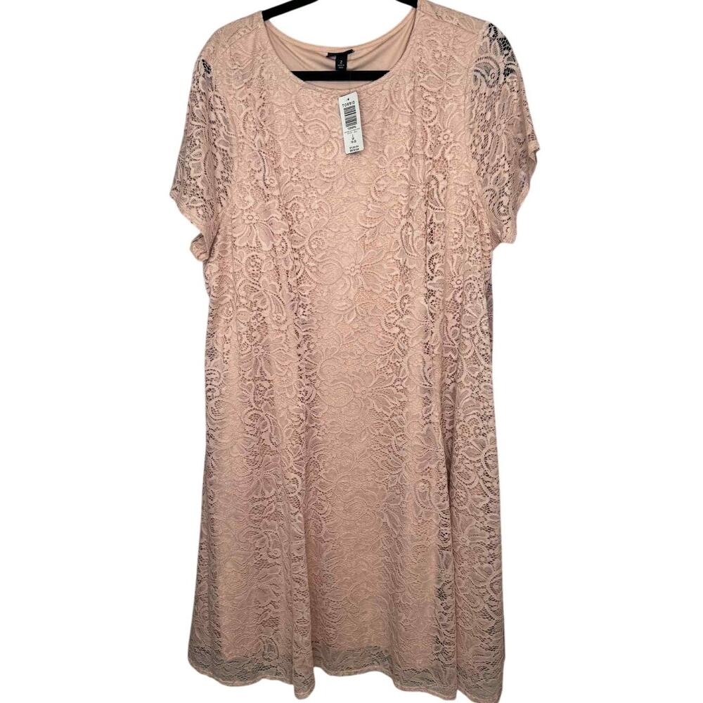 TORRID New With Tags Blush Pink Lace Trapeze Midi Dress Size 2 (18-20)